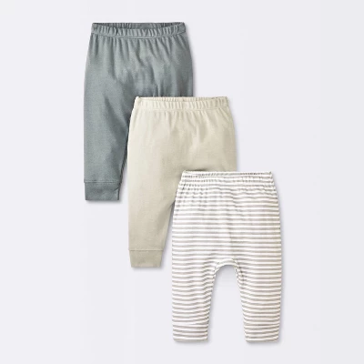 Baby 3pk Cotton Jogger Pants - Cloud Island™ Gray 5 Baby 3pk Cotton Jogger Pants - Cloud Island™ Gray - Image 3