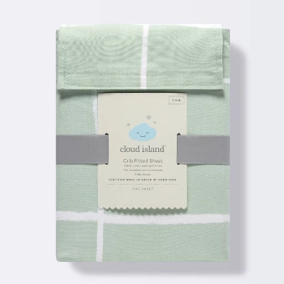 Fitted Crib Sheet - Cloud Island™ Mint Windowpane 6 Fitted Crib Sheet - Cloud Island™ Mint Windowpane - Image 4