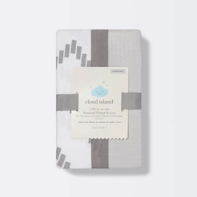 Jersey Bassinet Sheet - Cloud Island™ Gray Chevron And Solid Gray - 2pk 6 Jersey Bassinet Sheet - Cloud Island™ Gray Chevron And Solid Gray - 2pk - Image 4