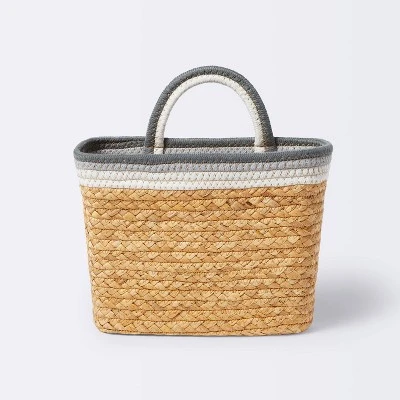 Wall Hanging Natural Woven Basket With Coiled Rope Handle - Cloud Island™ 6 Wall Hanging Natural Woven Basket With Coiled Rope Handle - Cloud Island™ - Image 4