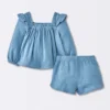 Baby Girls' 2pc Gauze Long Sleeve Top And Bloomer Set - Cloud Island™ Blue 2 Baby Girls' 2pc Gauze Long Sleeve Top And Bloomer Set - Cloud Island™ Blue -Target GUEST d3483a0c 7ff7 491f 8160 b31dcaa15c8b