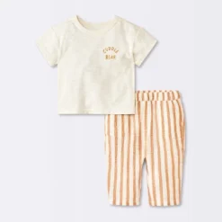 Baby Boys' 2pc Cuddle Bear T-Shirt And Striped Gauze Pant Set - Cloud Island™ Cream 9 Baby Boys' 2pc Cuddle Bear T-Shirt And Striped Gauze Pant Set - Cloud Island™ Cream -Target GUEST d721bf35 f272 403f 9861 6874d1adc3e0