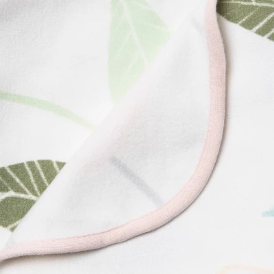 Brushed Jersey Stroller Blanket Blooms - Cloud Island™ Pink/Green 4 Brushed Jersey Stroller Blanket Blooms - Cloud Island™ Pink/Green - Image 2