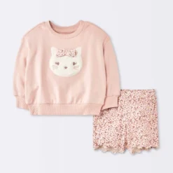 Baby Girls' 2pc Cat Applique Sweatshirt & Bike Shorts Set - Cloud Island™ Pink 9 Baby Girls' 2pc Cat Applique Sweatshirt & Bike Shorts Set - Cloud Island™ Pink -Target GUEST e29995dc f6c7 42d0 886f 3ce8c2f5ffb9