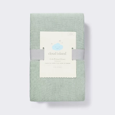 Polyester Rayon Fitted Crib Sheet - Green - Cloud Island™ 5 Polyester Rayon Fitted Crib Sheet - Green - Cloud Island™ - Image 3