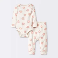Baby 2pc Floral Wide Ribbed Top & Bottom Set - Cloud Island™ Cream 9 Baby 2pc Floral Wide Ribbed Top & Bottom Set - Cloud Island™ Cream -Target GUEST ec0de7be 7c6a 488d 9e19 38aedabc4464
