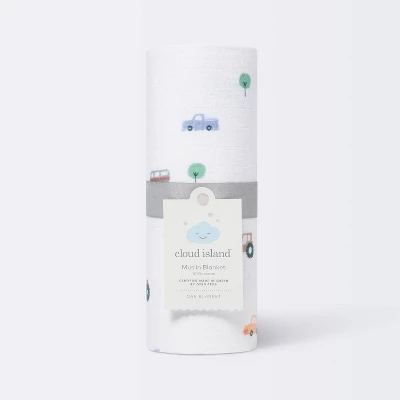 Muslin Swaddle Blanket - Cloud Island™ Trucks 5 Muslin Swaddle Blanket - Cloud Island™ Trucks - Image 3