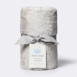 Solid Satin Edge Plush Blanket - Cloud Island™ Gray -Target GUEST ef58fef4 d999 41d3 8f90 c10a880399a3