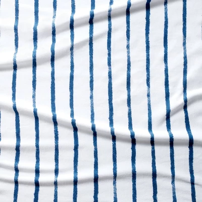 Polyester Rayon Fitted Crib Sheet - Navy Blue Vertical Stripe - Cloud Island™ 4 Polyester Rayon Fitted Crib Sheet - Navy Blue Vertical Stripe - Cloud Island™ - Image 2