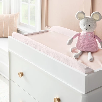 Wipeable Changing Pad Cover - Solid Pink - Cloud Island™ 3 Wipeable Changing Pad Cover - Solid Pink - Cloud Island™