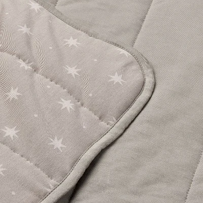 Rayon From Bamboo Jersey Quilted Blanket - Stars - Gray - Cloud Island™ 4 Rayon From Bamboo Jersey Quilted Blanket - Stars - Gray - Cloud Island™ - Image 2
