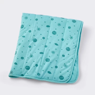 Rayon From Bamboo Jersey Quilted Blanket - Sports - Teal - Cloud Island™ 6 Rayon From Bamboo Jersey Quilted Blanket - Sports - Teal - Cloud Island™ - Image 4