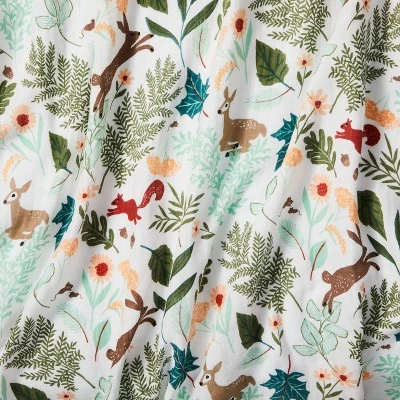 Muslin Swaddle Blanket Fauna - Pink/Green/Tan - Cloud Island™ 4 Muslin Swaddle Blanket Fauna - Pink/Green/Tan - Cloud Island™ - Image 2