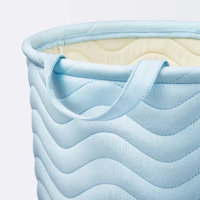 Quilted Fabric Large Round Storage Basket - Blue - Cloud Island™ 4 Quilted Fabric Large Round Storage Basket - Blue - Cloud Island™ - Image 2
