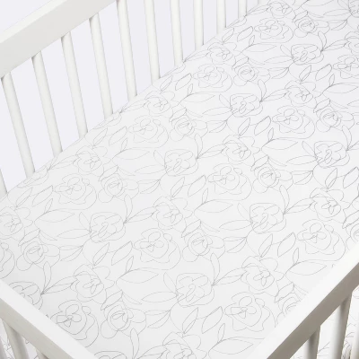 Fitted Crib Sheet - Cloud Island™ Line Floral 4 Fitted Crib Sheet - Cloud Island™ Line Floral - Image 2